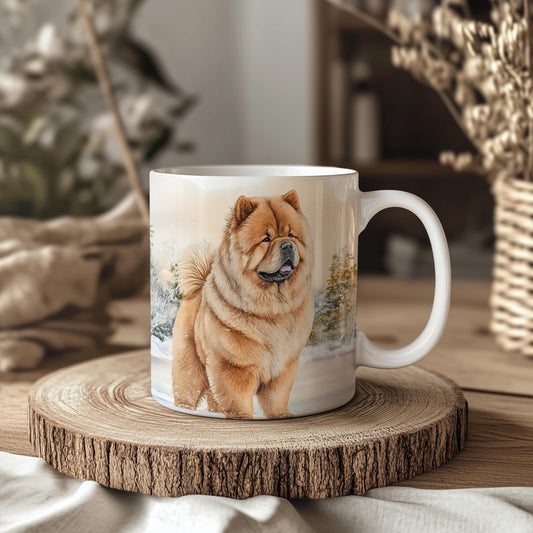 Chow Chow Winter 11oz Ceramic Dog Mug: Unique Pet Lover Gift