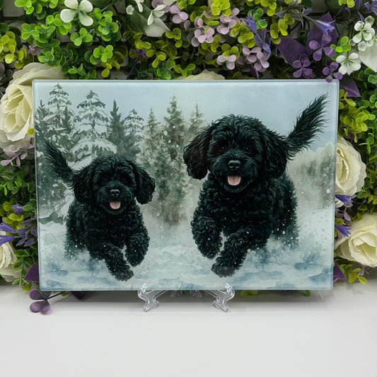 Cavapoo 8inch x 11inch Glass Chopping Board