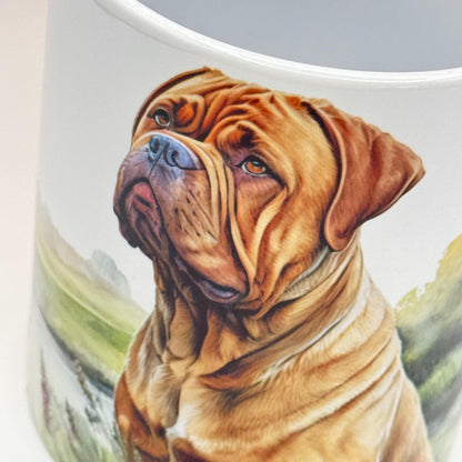 Dogue De Bordeaux Ceramic Dog Mug: Handmade Pet Lover Gift