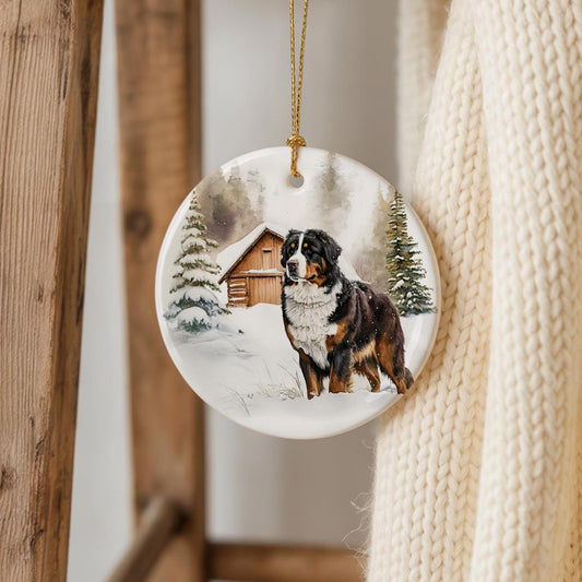 Bernese Mountain Dog Ceramic Ornament: Personalized Pet Keepsake