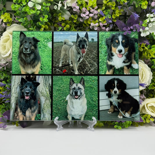 Custom Photo Collage 8inch x 11inch Glass Chopping Board