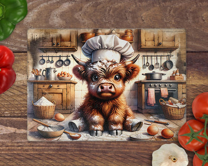 Highland Cow 8inchx11inch Glass Chopping Board