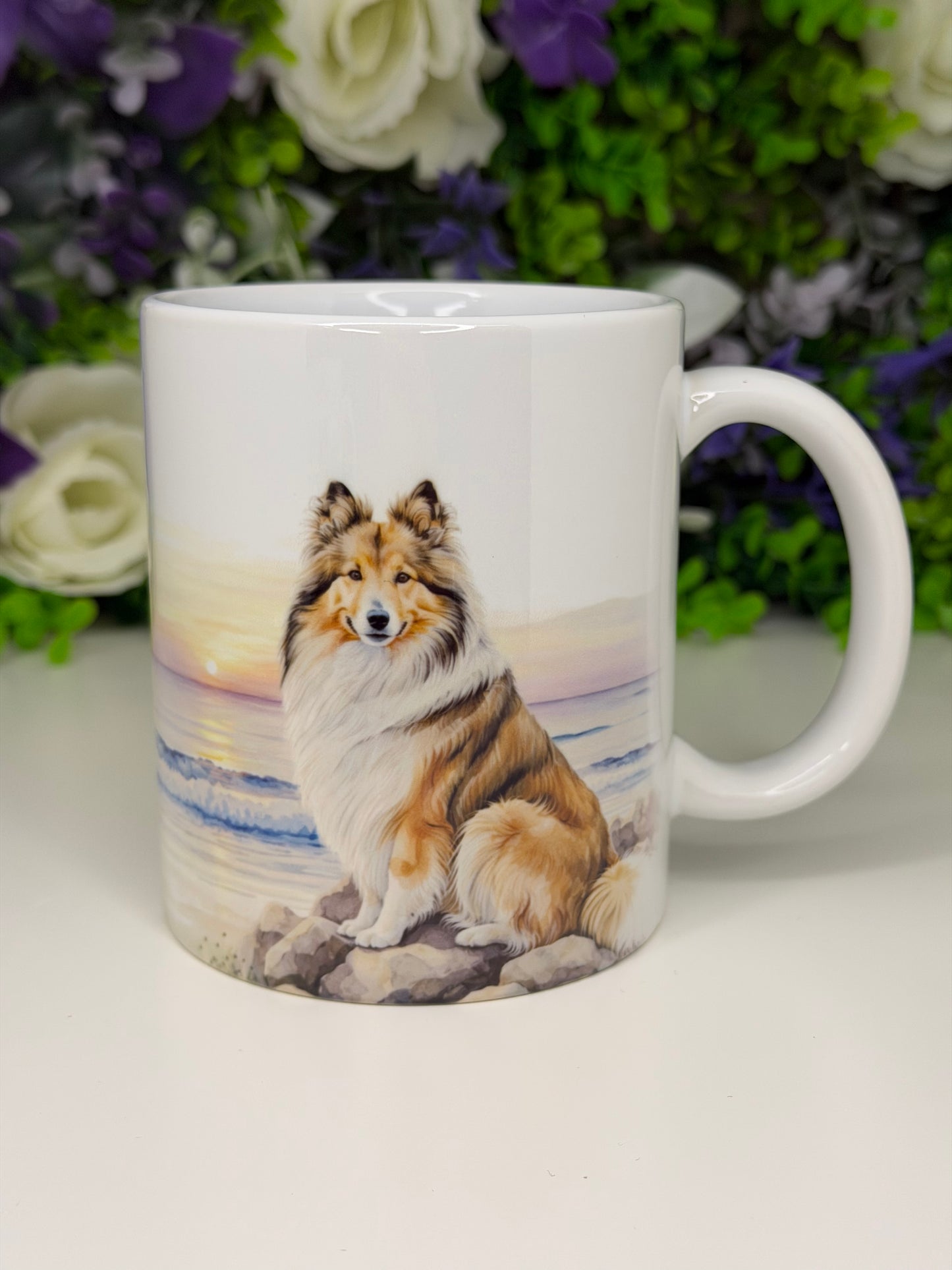 Shetland Sheepdog/Sheltie Mug: Handmade Ceramic Coffee Cup, Pet Lover Gift