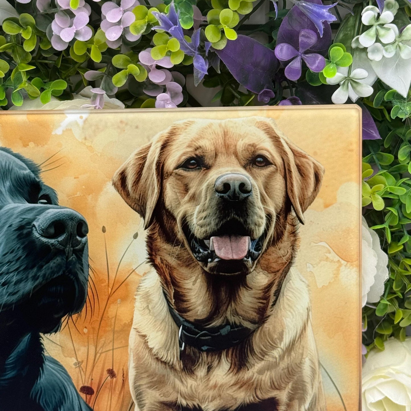 Labrador Glass Chopping Board - Worktop Saver