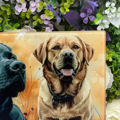 Labrador Glass Chopping Board - Worktop Saver