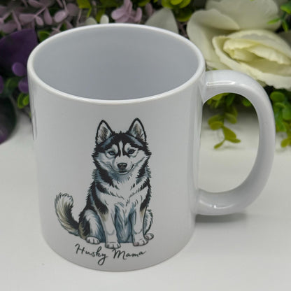 Husky Ceramic 11oz Dog Mug: Handmade Coffee Gift for Pet Lovers