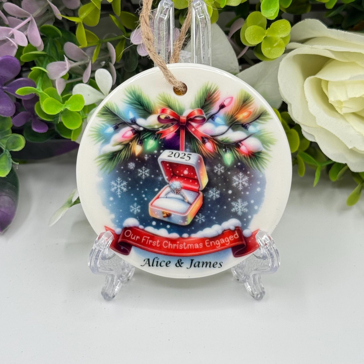 Our First Christmas Engaged 2026 Ceramic Ornament - Tree Decoration - Memorabilia Gifts