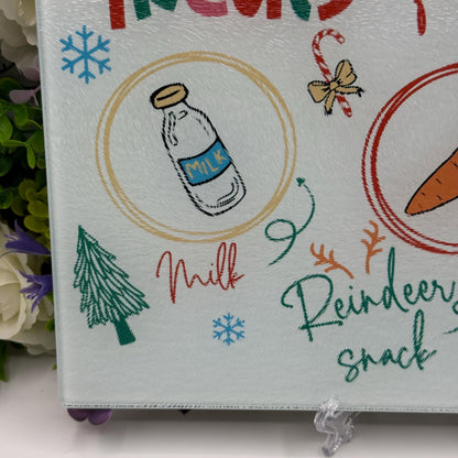 Treats For Santa Glass Chopping Board 8inch x 11inch