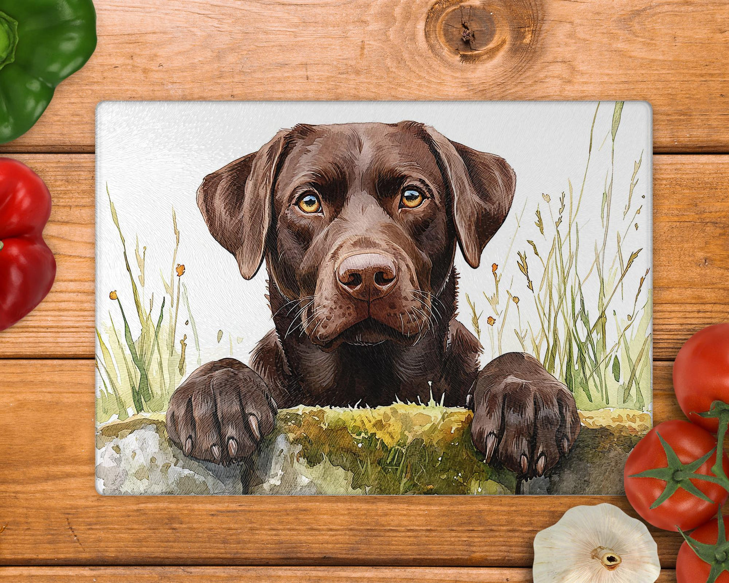 Labrador Glass Chopping Board - Worktop Saver