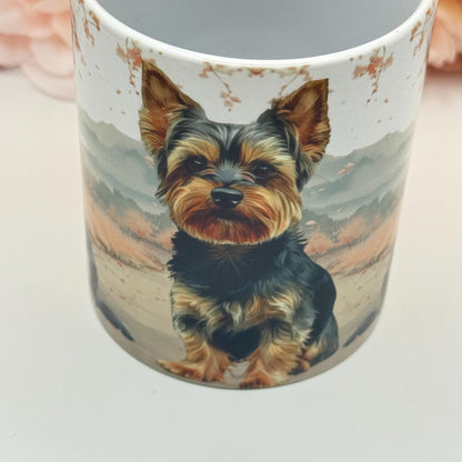 Yorkshire Terrier Pink Blossom 11oz Ceramic Dog Mug
