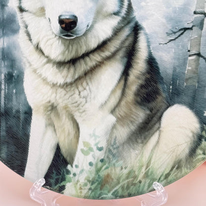 Husky Glass Round Tea Pot Holder/Chopping Board