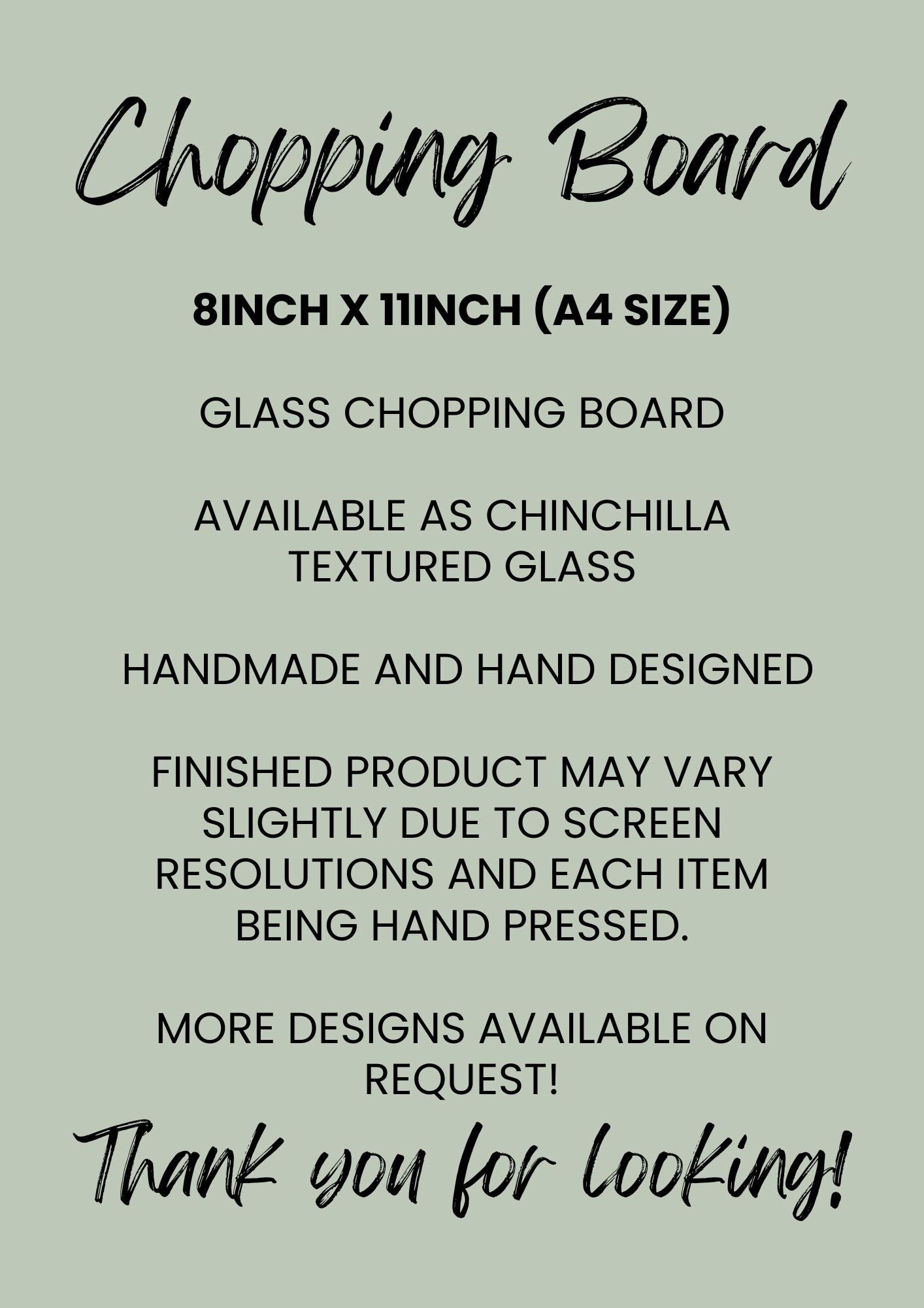 Chow Chow 8inch x 11inch Glass Chopping Board