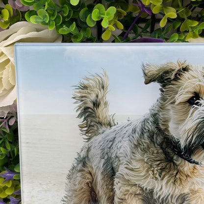 Soft Coated Wheaten Terrier 8inch x 11inch Glass Chopping Board