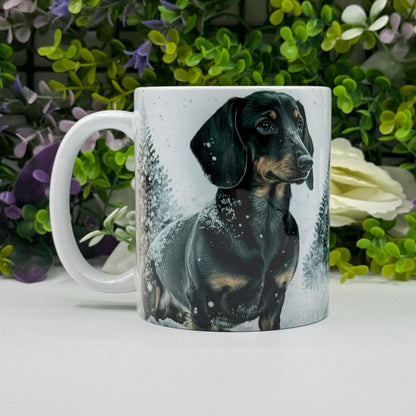 Dachshund Winter Snow 11oz Ceramic Dog Mug