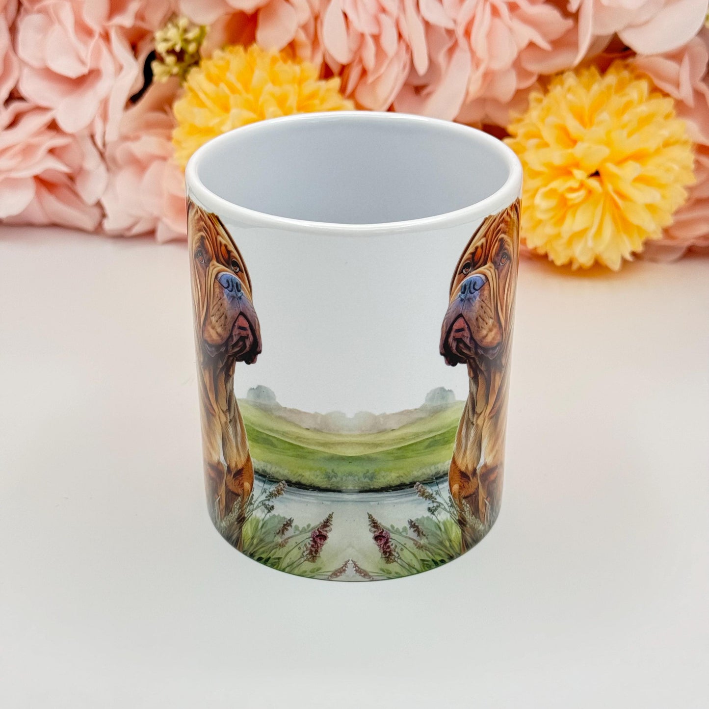 Dogue De Bordeaux Ceramic Dog Mug: Handmade Pet Lover Gift