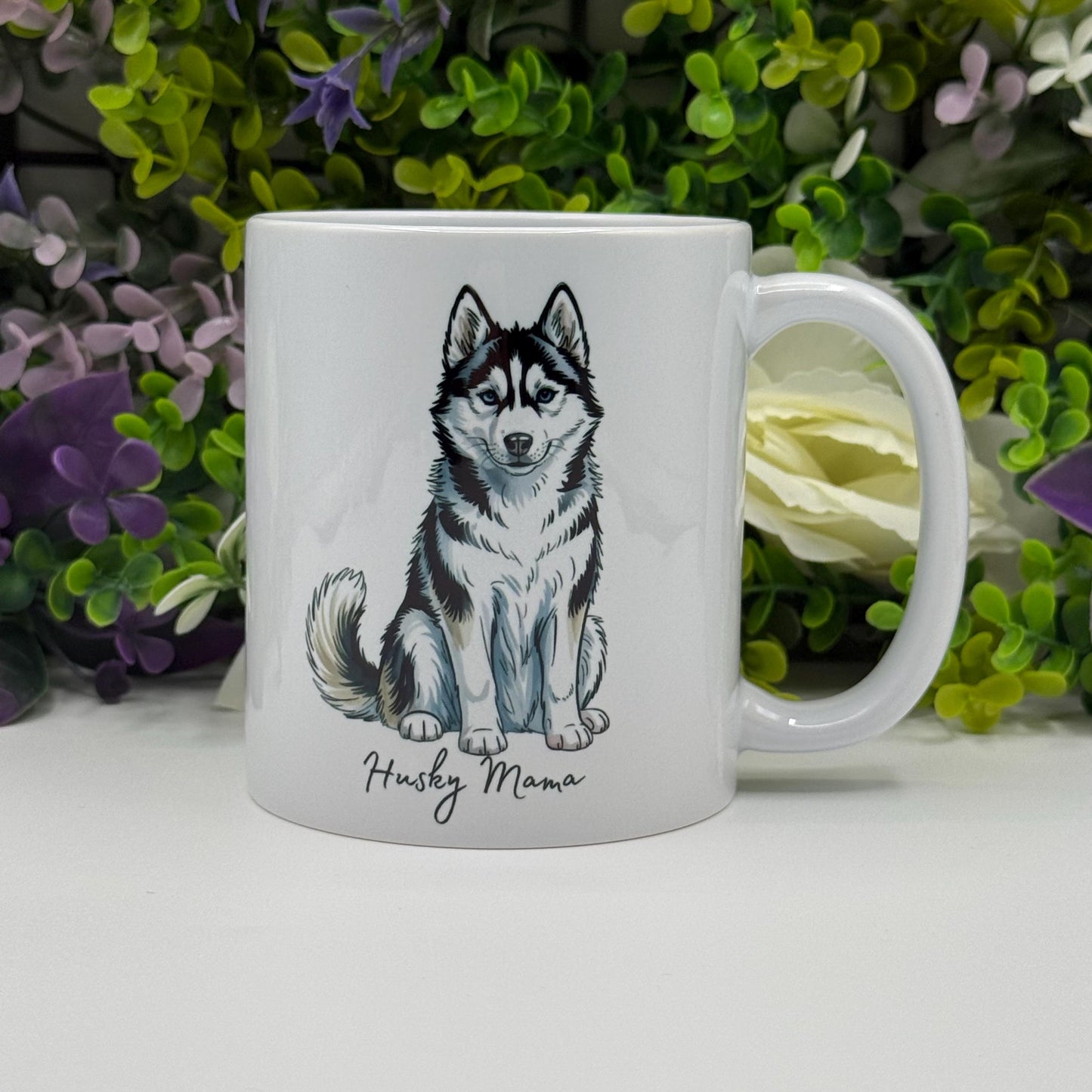 Husky Ceramic 11oz Dog Mug: Handmade Coffee Gift for Pet Lovers