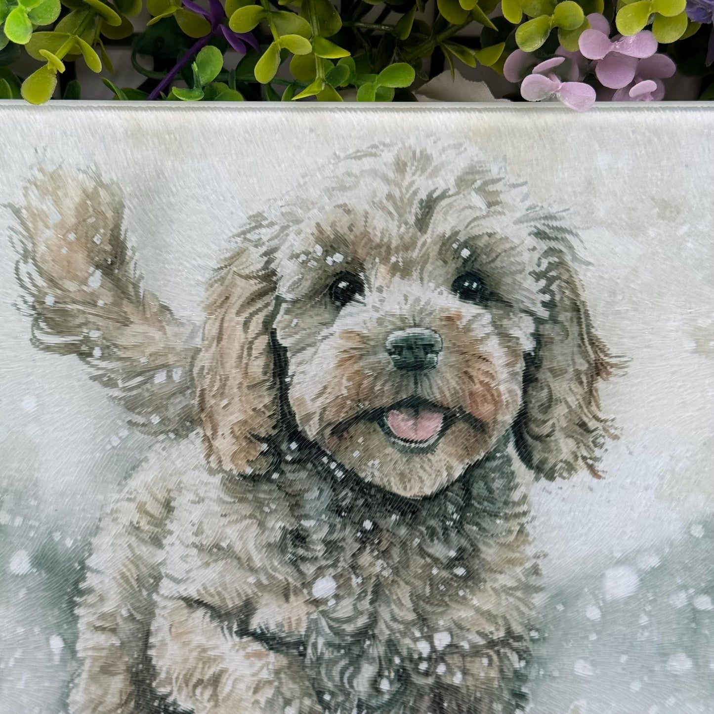 Cockapoo 8inch x 11inch Glass Chopping Board
