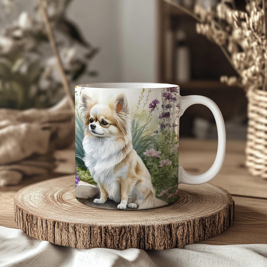 Chihuahua Rock and Flower 11oz Ceramic Dog Mug