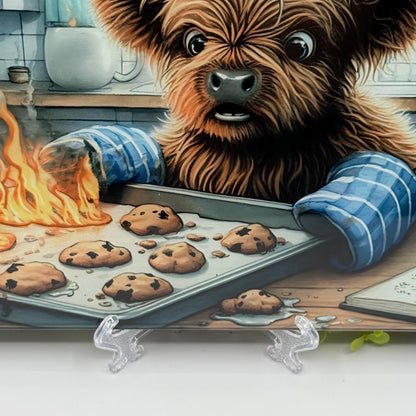 Highland Cow Humour 8inchx11inch Glass Chopping Board