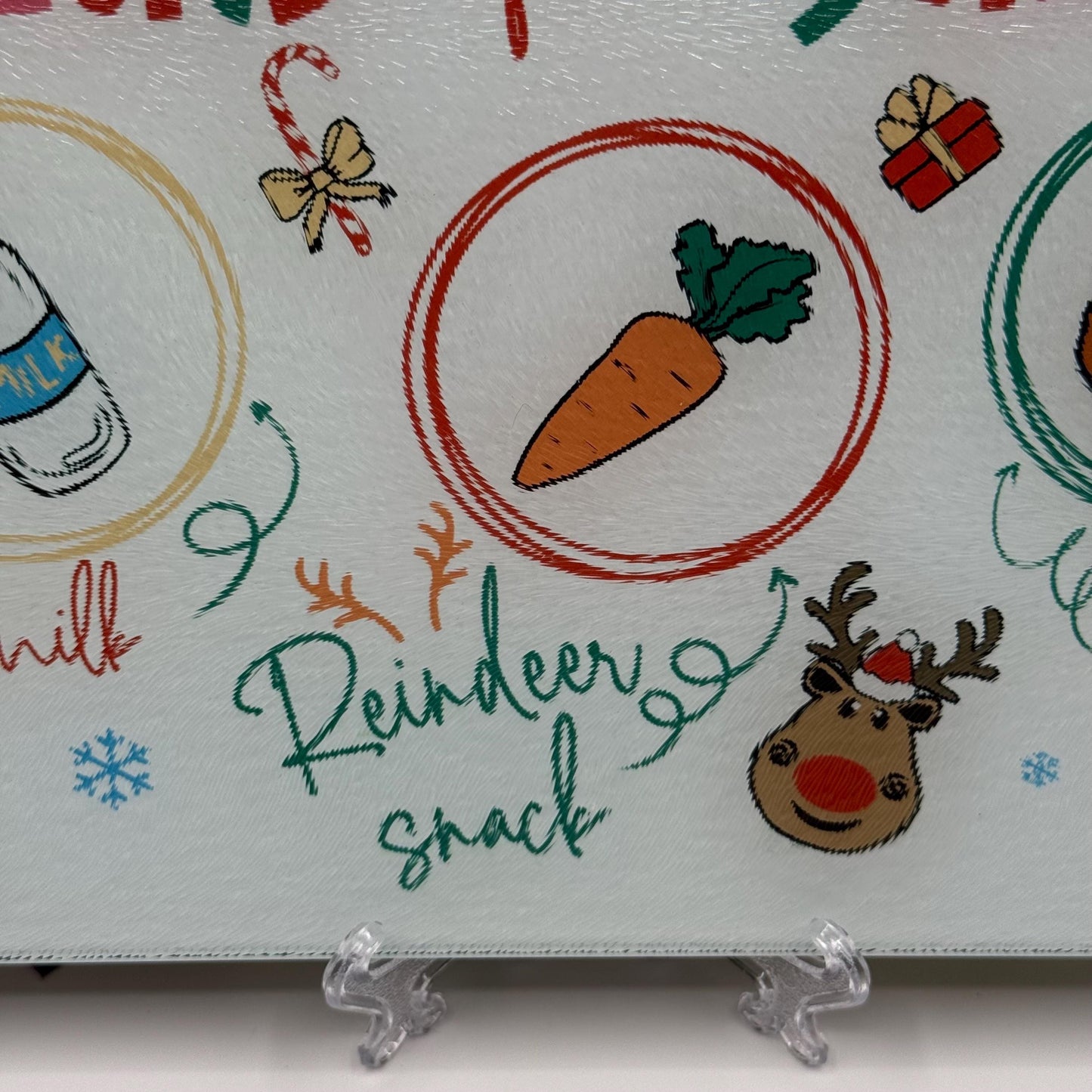 Treats For Santa Glass Chopping Board 8inch x 11inch