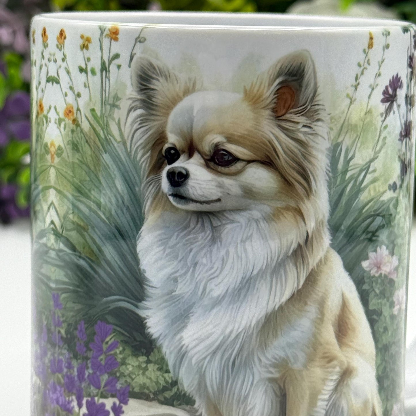 Chihuahua Rock and Flower 11oz Ceramic Dog Mug