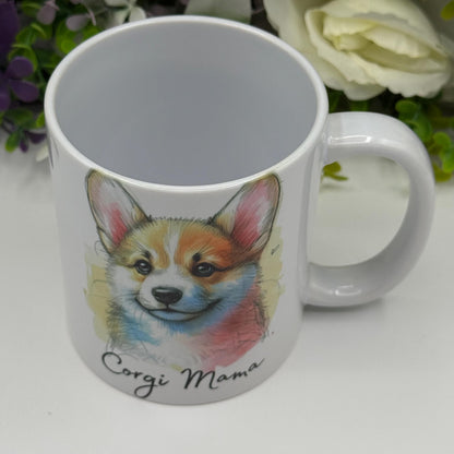 Corgi Watercolour Ceramic 11oz Mug: Handmade Dog Lover Gift