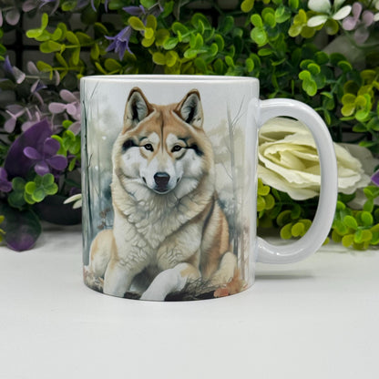 Husky Ceramic 11oz Dog Mug: Handmade Coffee Gift for Pet Lovers