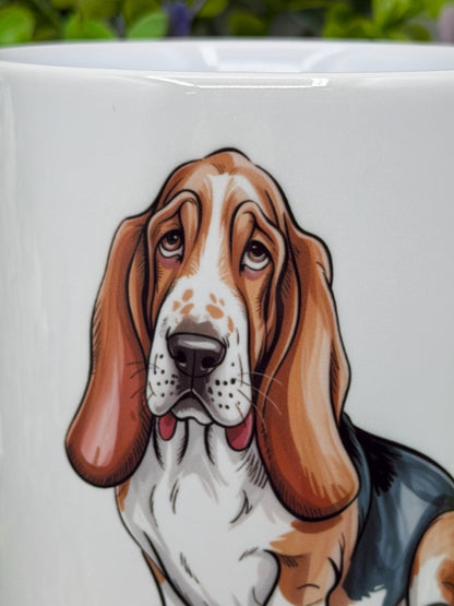 Basset Hound 11oz Ceramic Dog Mug: Gift for Pet Lovers