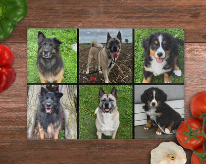 Custom Photo Collage 8inch x 11inch Glass Chopping Board