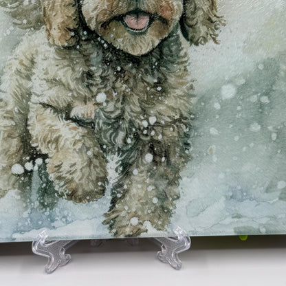 Cockapoo 8inch x 11inch Glass Chopping Board