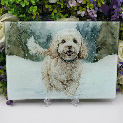 Cavachon 8inch x 11inch Glass Chopping Board