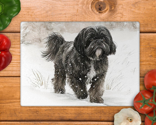 Shih Tzu 8inch x 11inch Glass Chopping Board