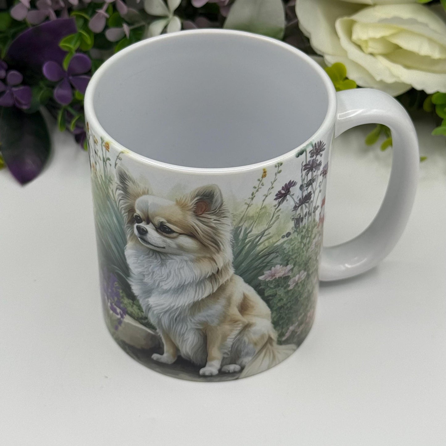 Chihuahua Rock and Flower 11oz Ceramic Dog Mug