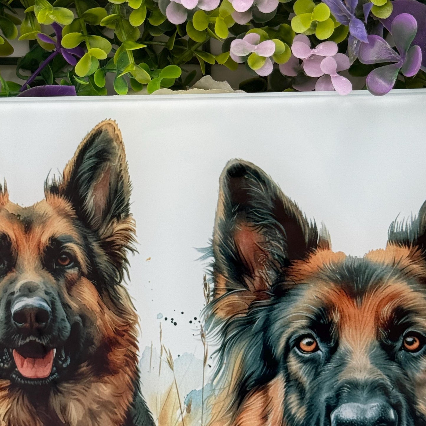 German Shepherd Glass 8inch x 11inch Chopping Boards