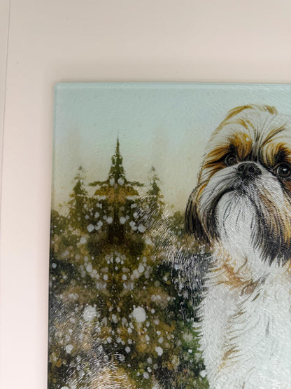 Shih Tzu 8inch x 11inch Glass Chopping Board