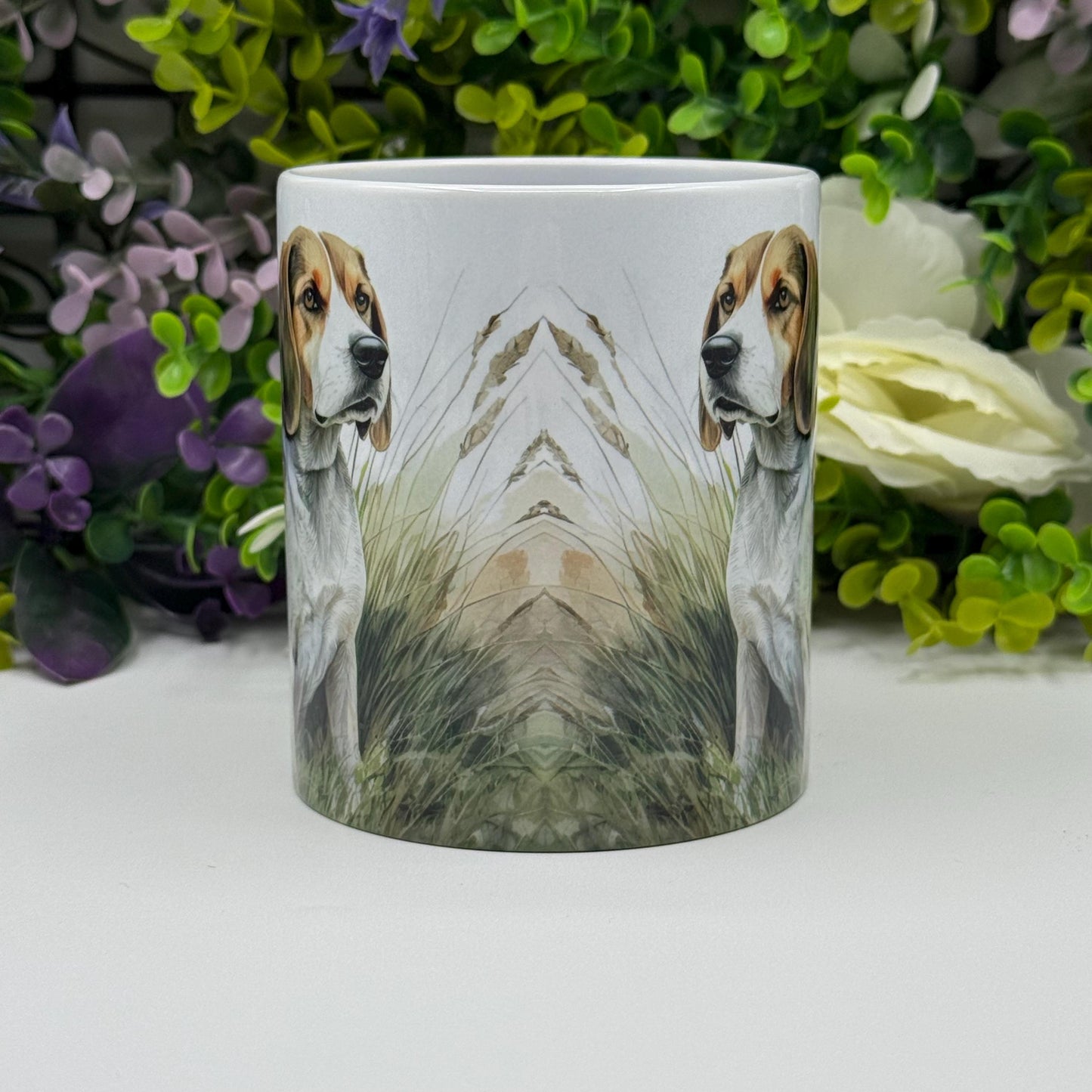 Beagle in Field 11oz Ceramic Dog Mug: Gift for Pet Lovers