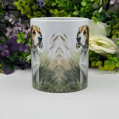 Beagle in Field 11oz Ceramic Dog Mug: Gift for Pet Lovers