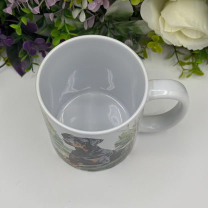 Doberman Lake Ceramic 11oz Mug: Handmade Coffee Gift for Pet Lovers
