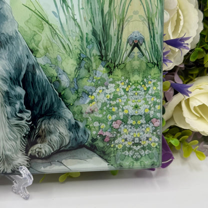 Schnauzer Salt and Pepper 8inchx11inch Glass Cutting Board: Handmade Kitchen Decor