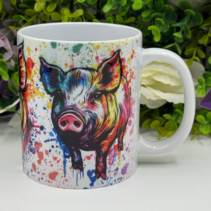 Pig Colourful 11oz Ceramic Mug