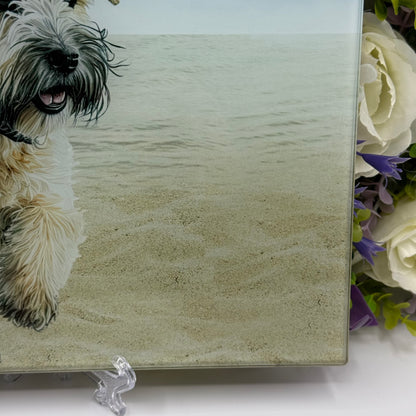 Soft Coated Wheaten Terrier 8inch x 11inch Glass Chopping Board