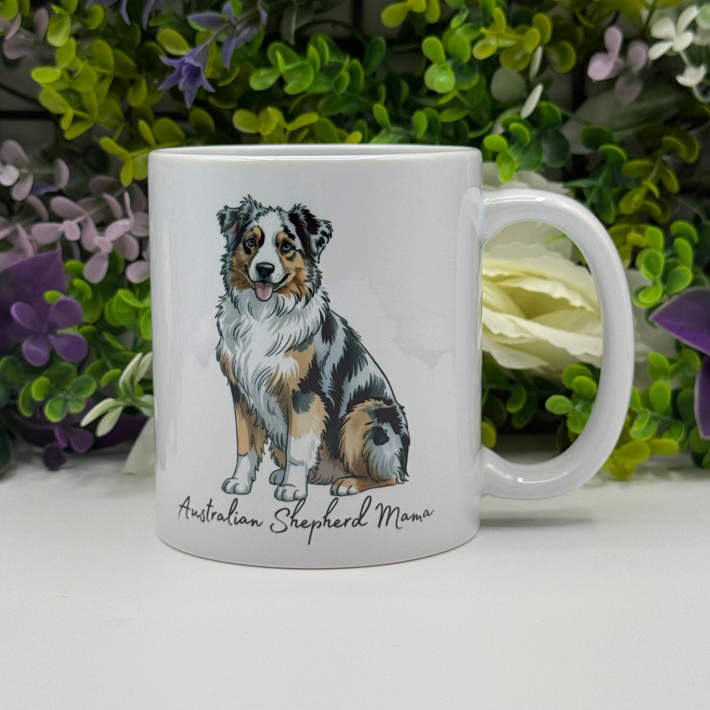 Australian Shepherd Dog Ceramic 11oz Mug: Handmade Dog Lover Gift