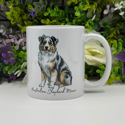 Australian Shepherd Dog Ceramic 11oz Mug: Handmade Dog Lover Gift