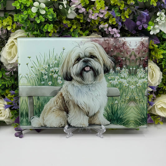 Shih Tzu 8inch x 11inch Glass Chopping Board