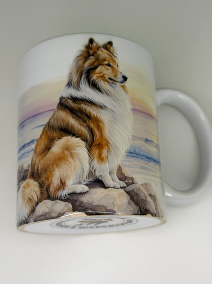 Shetland Sheepdog/Sheltie Mug: Handmade Ceramic Coffee Cup, Pet Lover Gift