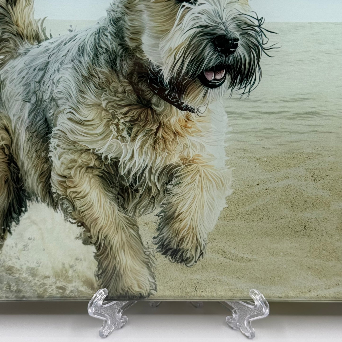 Soft Coated Wheaten Terrier 8inch x 11inch Glass Chopping Board