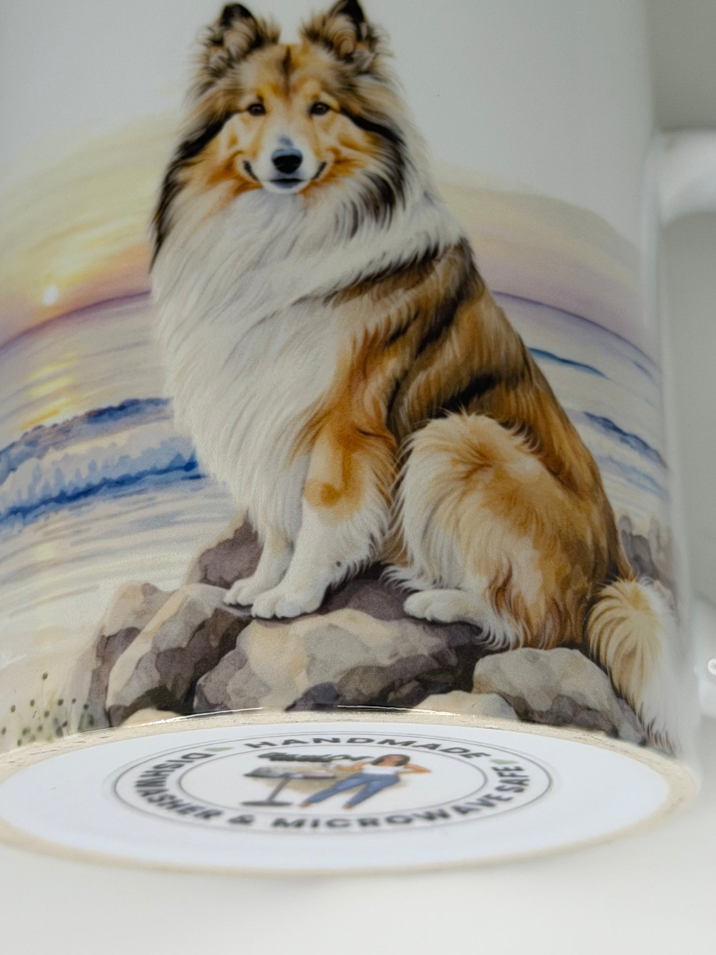 Shetland Sheepdog/Sheltie Mug: Handmade Ceramic Coffee Cup, Pet Lover Gift