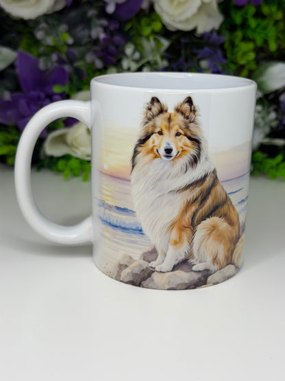 Shetland Sheepdog/Sheltie Mug: Handmade Ceramic Coffee Cup, Pet Lover Gift