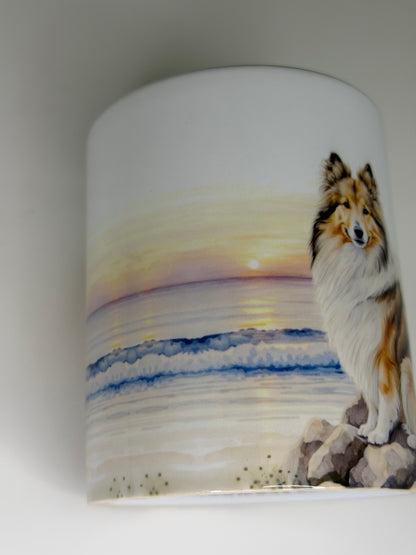 Shetland Sheepdog/Sheltie Mug: Handmade Ceramic Coffee Cup, Pet Lover Gift