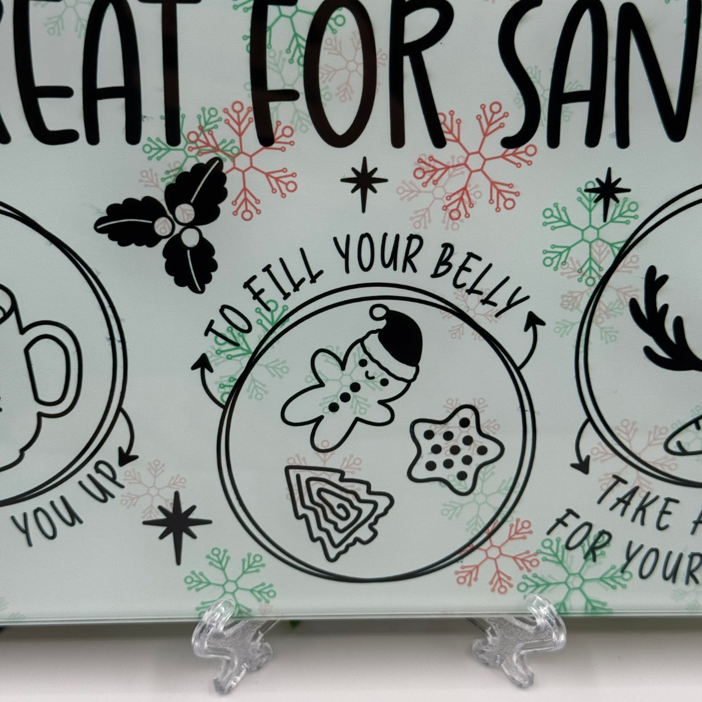 Treats For Santa Glass Chopping Board 8inch x 11inch